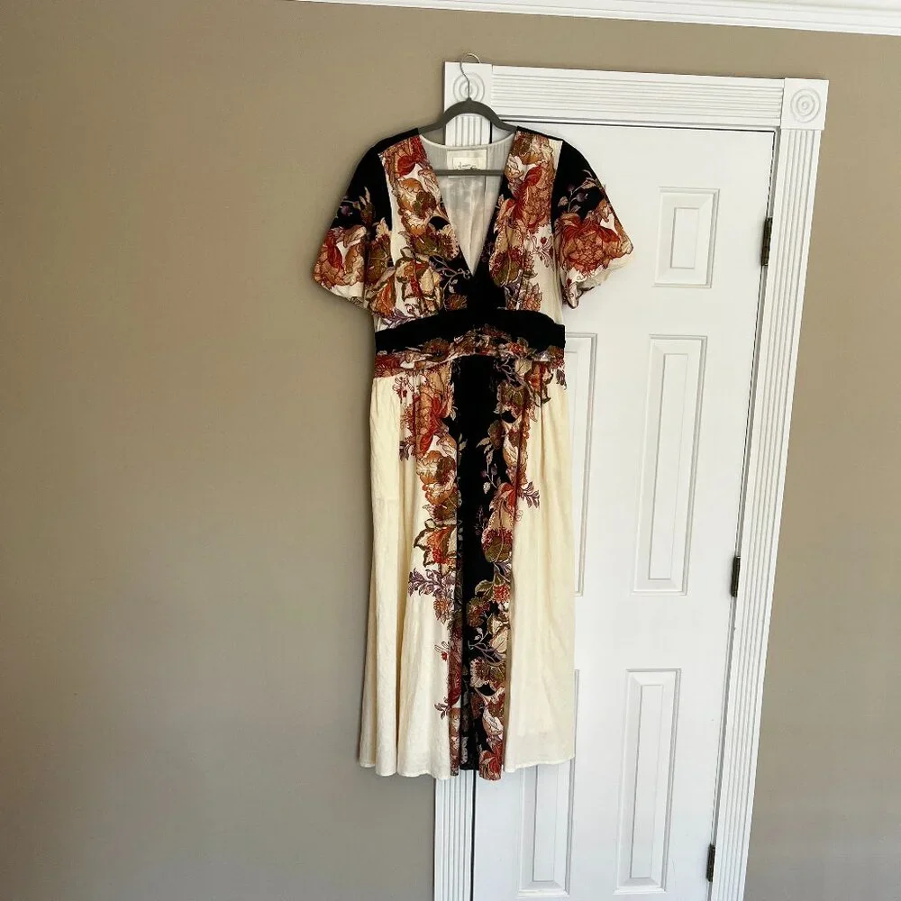 Anthropologie The @Heynasreen Katerina button front Floral Maxi Dress size L - Picture 6 of 6